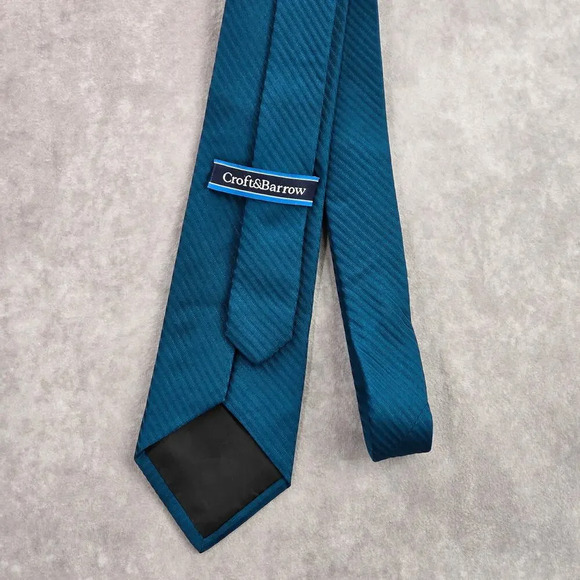 Croft & Barrow Blue Stripe Geometric Repp Neck Tie Men's - Picture 3 of 6